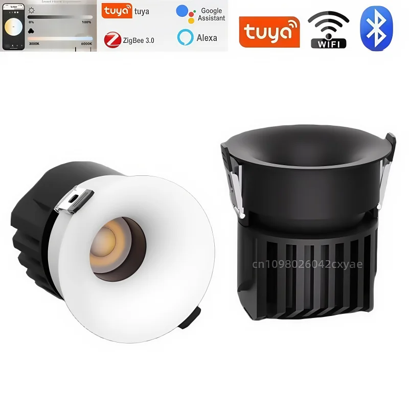 Tuya DALI Dimmable LED Downlights, Zigbee Recessed Ceiling Lights, COB Spotlights, Indoor Lighting for Living Rooms and Kitchens