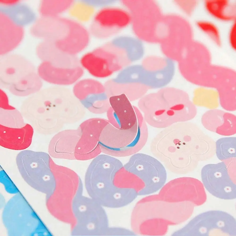 Sticker Glitter Laser Ribbon Photo Idol Card Hand Account Decoration Decorative Stickers Ribbon Stickers Set Stickey Stationery