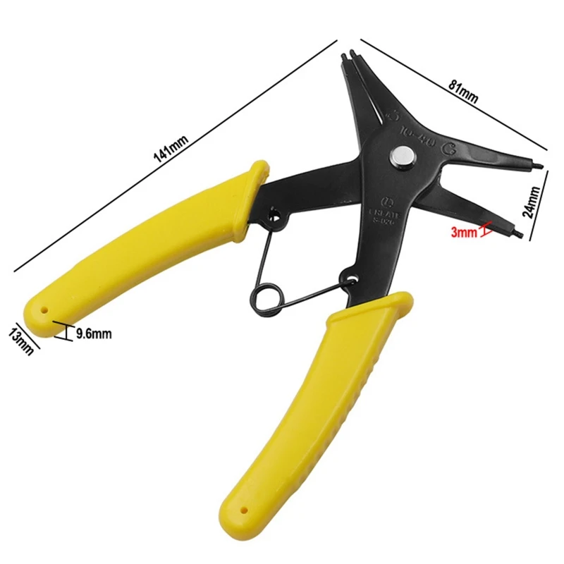 Circlip Pliers Dual-purpose Snap Ring Pliers Tool Steel Removing Reassembling Tool for Internal and External Snap Plier