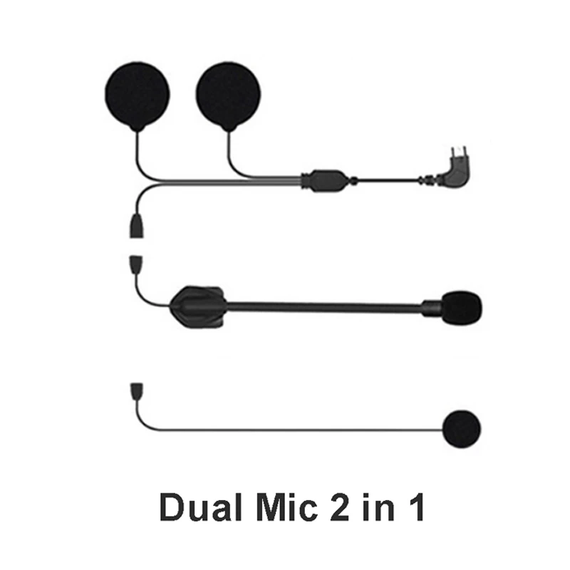 Maxto M2 M3/M3S Intercom Accessories Microphone 2 in1 Earphone for Motorcycle Full Half Face Helmet Headset Accessory