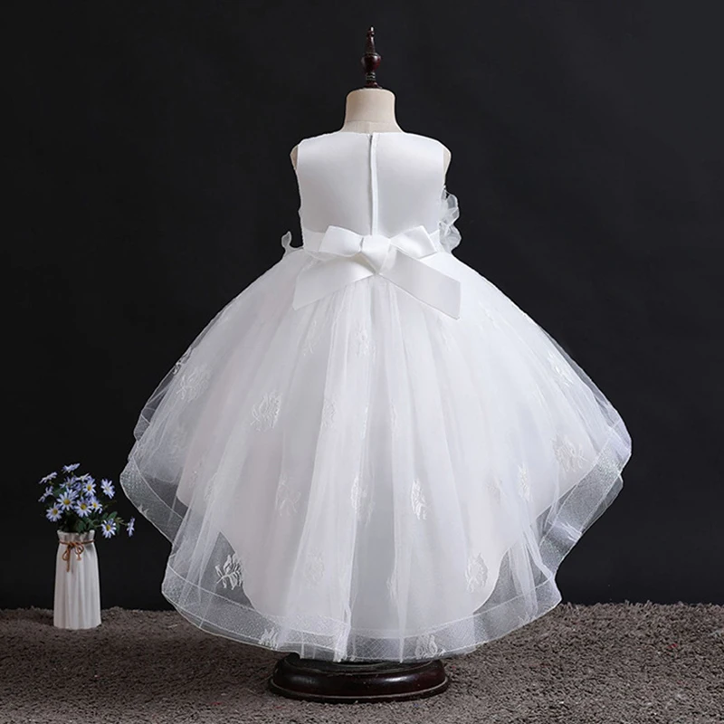 Flower Girls Princess Wedding Party Trailing Dress Teenager Girl Elegant Ball Gown Dresses Children Kids Vestidos for 3-10Years