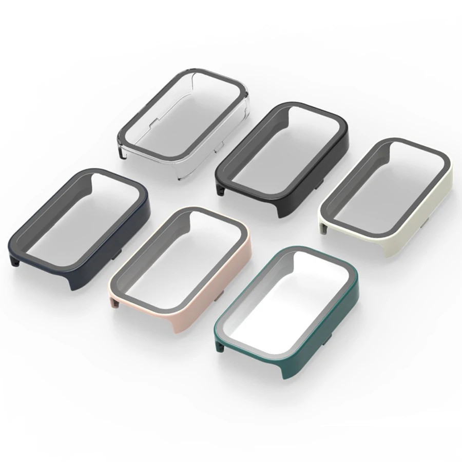 Image of Harte PC-Hülle mit gehärtetem Glas-Displayschutz für Xiaomi Mi Band 9 Active Smartwatch-Armband, Stoßfänger-Schutzhülle für Redmi Band 3.