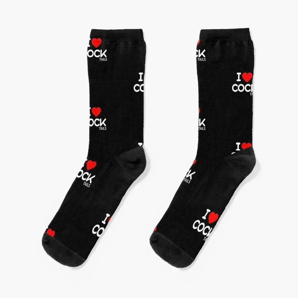 

I Love Cocktails - Funny- Drinks Socks crazy hip hop colored loose Socks For Men Women's