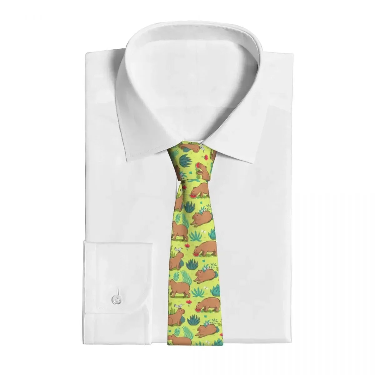 Capybara Grass Tie Animal Ties Daily Wear Cravat Business Necktie Shirt Accessories