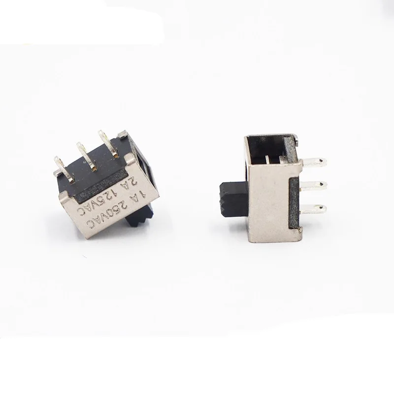 10PCS/LOT SS-12E88 three-legged vertical two-position toggle switch without ears large current sliding power supply switch