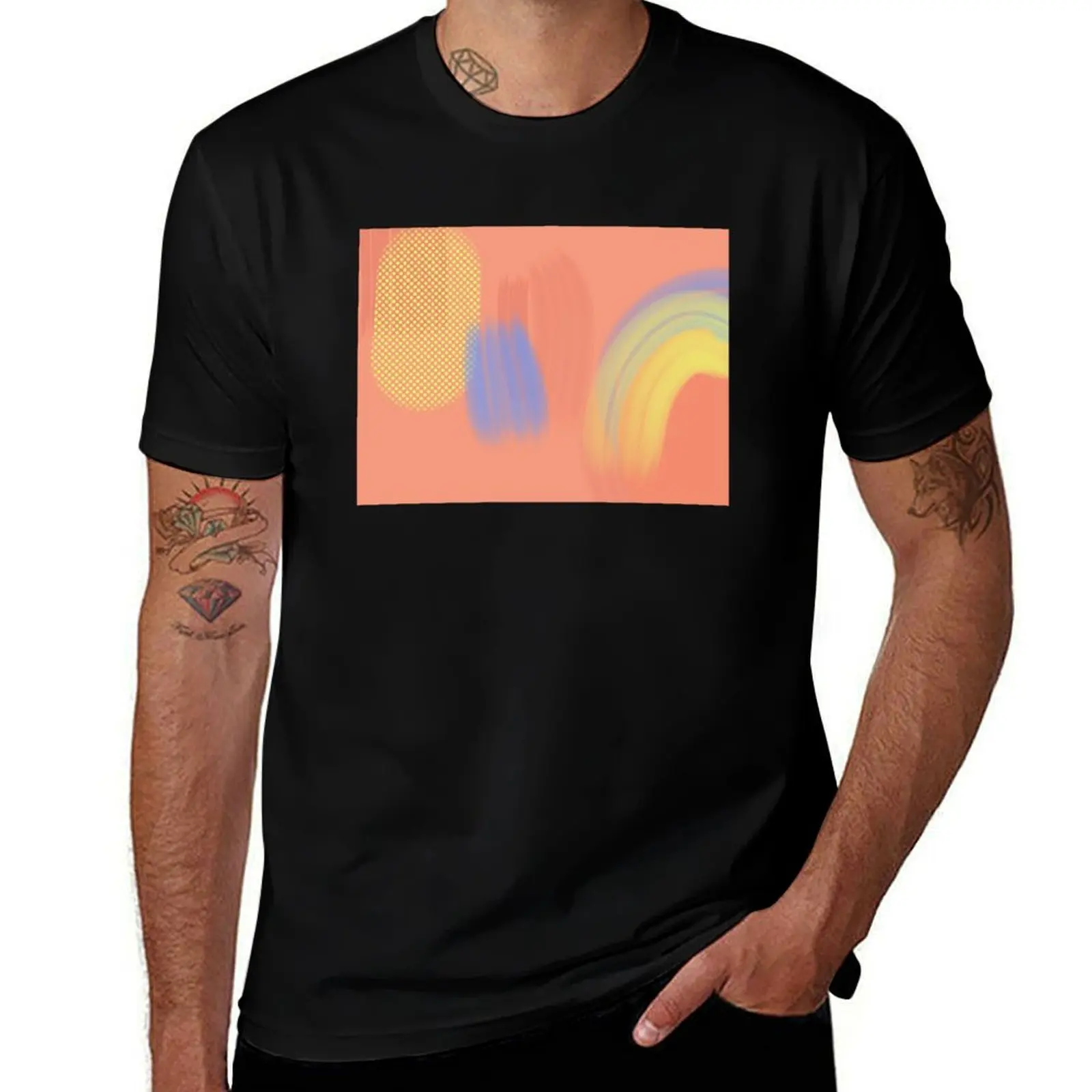 

Orange abstract design. Summer T-Shirt custom shirt plus size tops T-shirts man customizeds mens shirts graphic tee