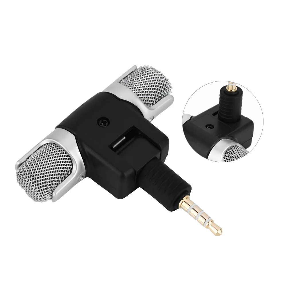 Micrófono para teléfono, micrófono estéreo, micrófono estéreo, conector chapado en oro de 3,5mm para teléfonos Android y iPhones