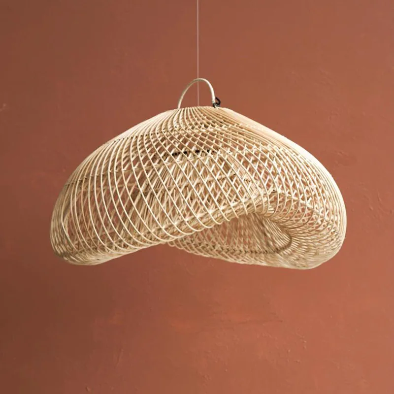 Handmade Wabi sabi style rattan chandelier tea room retro industrial style restaurant bedroom Australia style pendant lamp