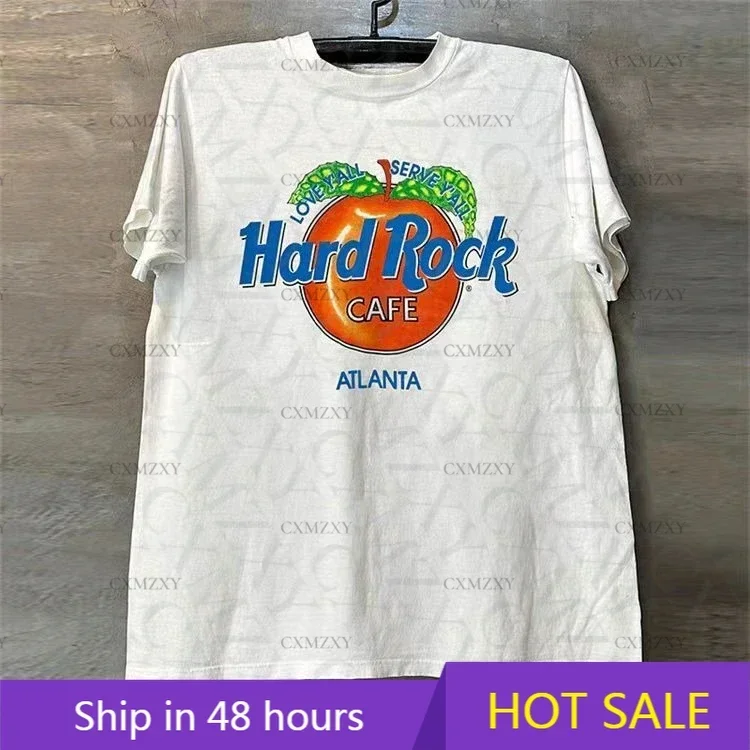 

Hard Rock Street Niche Rock Trend Versatile Vintage Vintage Short Sleeve Men's Summer Cotton Casual Sports Comfortable T-Shirt