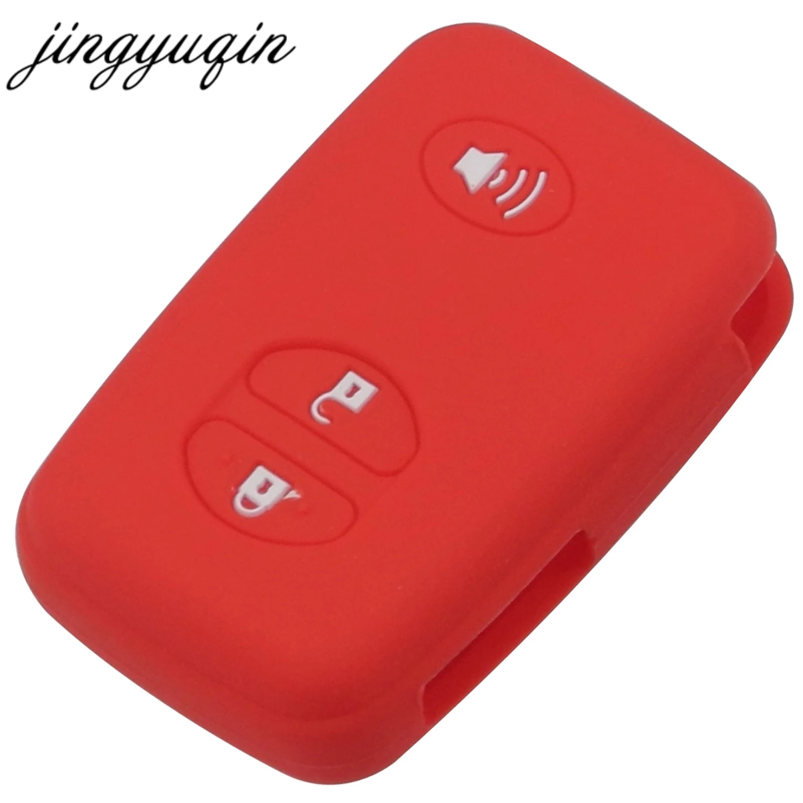 jingyuqin Silicone Car Remote Key Cover Holder for Toyota Camry Land Cruiser Prado Prius 4Runner Venza 3 Buttons Smart Fob Case