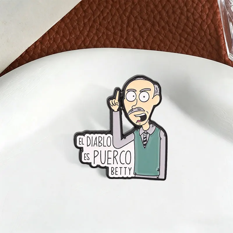Amerikanische Comedy-TV-Serie Charakter Emaille-Anstecknadel El Diablo Es Puerco Klassischer TV-Humor Brosche Reversnadel Taschenabzeichen Modeschmuck Geschenk – Detail 5