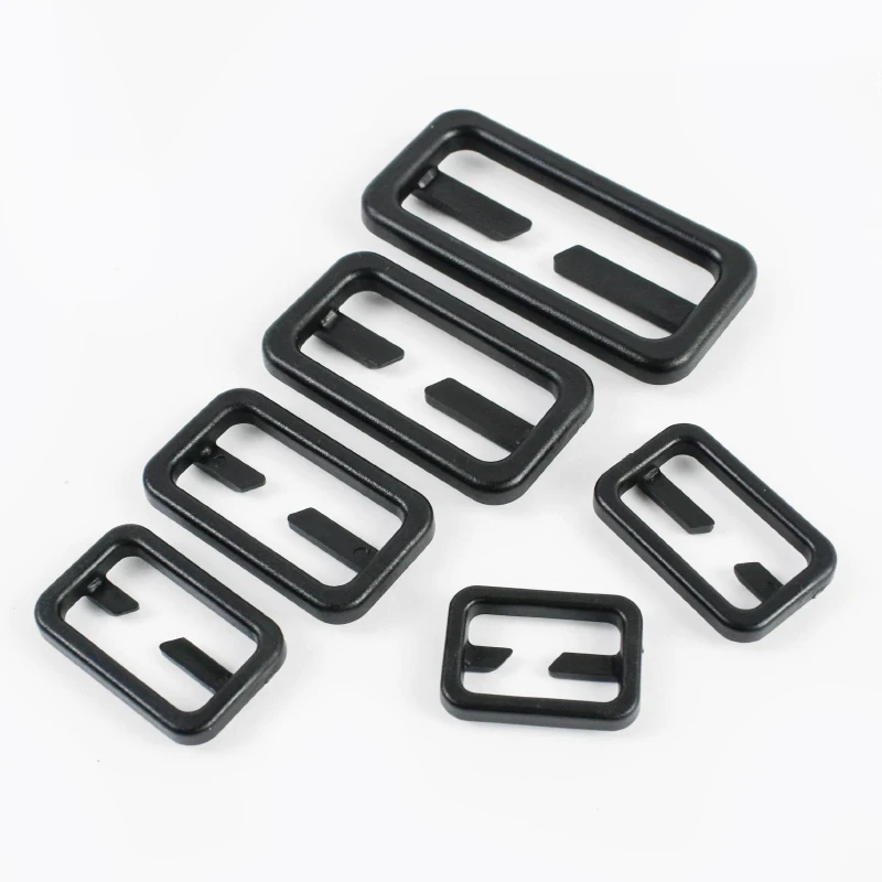 10-50 قطعة 20-50 مللي متر مشبك بلاستيكي أسود ثلاثي الإنزلاق المنزلق حقيبة حزام استبدال سريع المشبك حزام ضبط أبازيم DIY بها بنفسك اكسسوارات