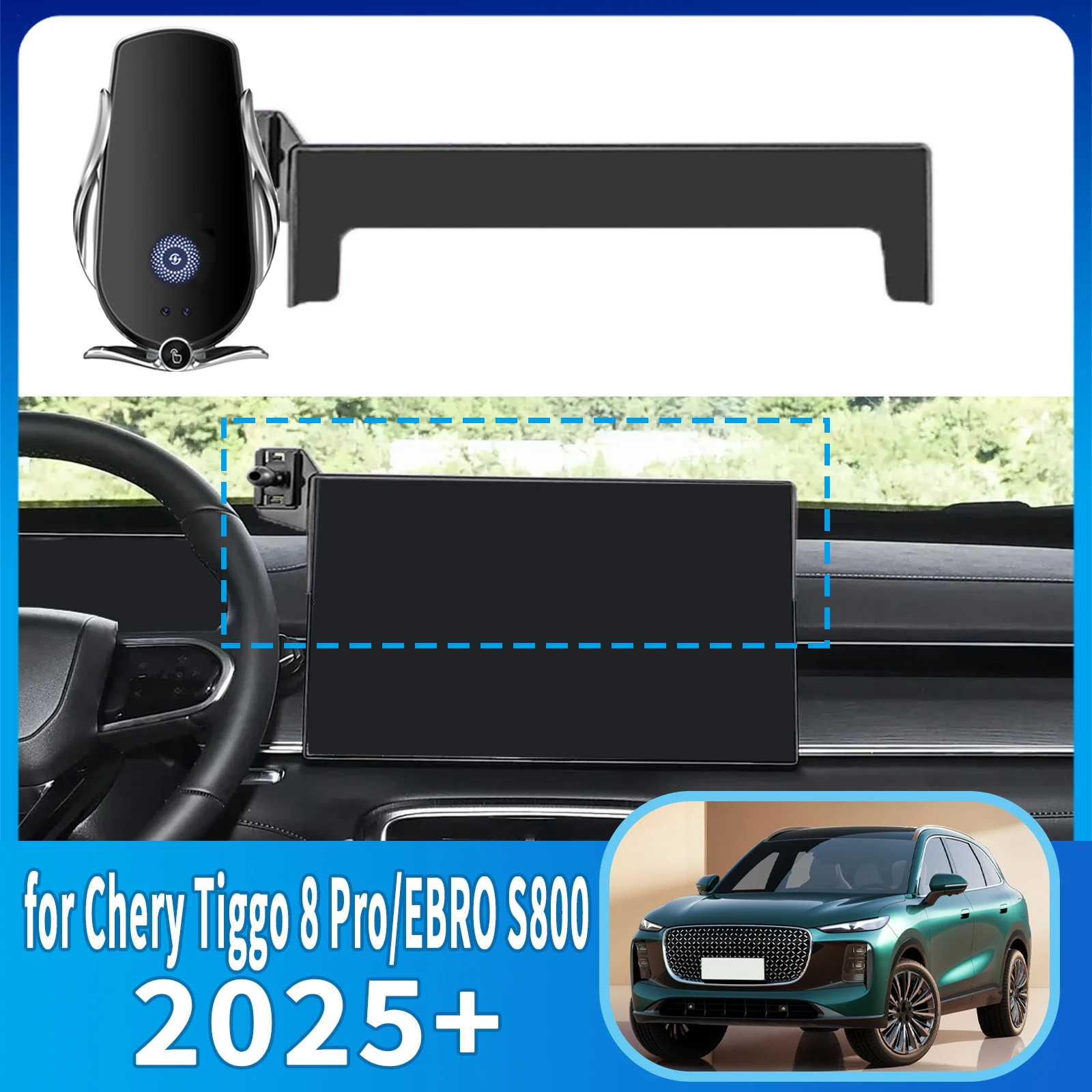 

for Chery Tiggo 8 Pro EBRO S800 2025 2026 Anti-Shake Screen Base Phone Holder Mount Stand ​​ Dedicated Car​​ accessoires