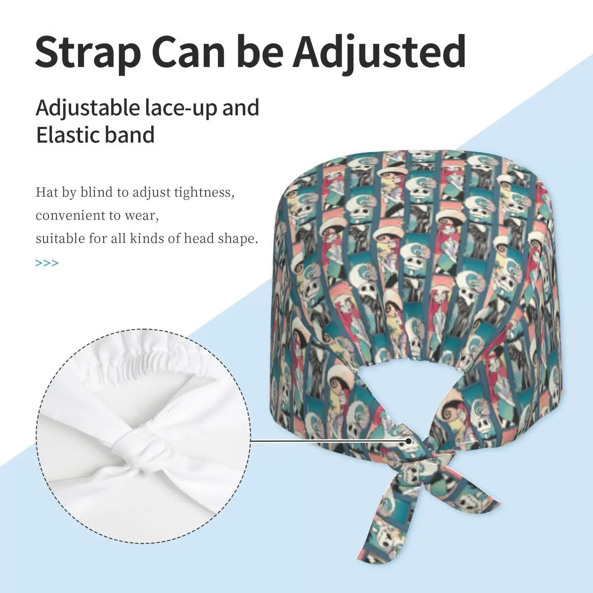 Рабочая кепка «Кошмар перед Рождеством» на заказ, унисекс, кепка-скраб из фильма Джека Скеллингтона, хирургическая шляпа, шляпа медсестры, скрабы