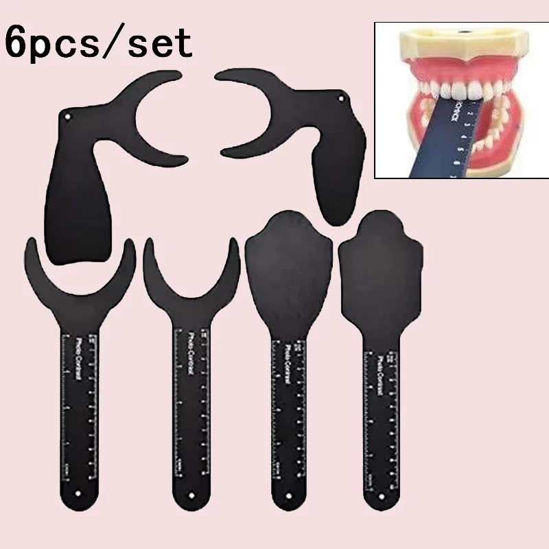 

6Pcs/set Dental Photo Contrast Black Background Board Autoclavable for Orthodontic Photography Dental Clinic Tools Durable