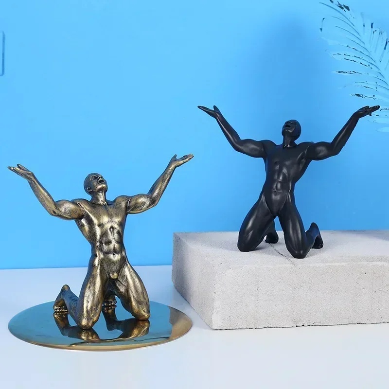 Shouting Statues Resin figurines Geometric Sculpture Simple Movement People Cafe Decoration Home Accessories abstract sculpture