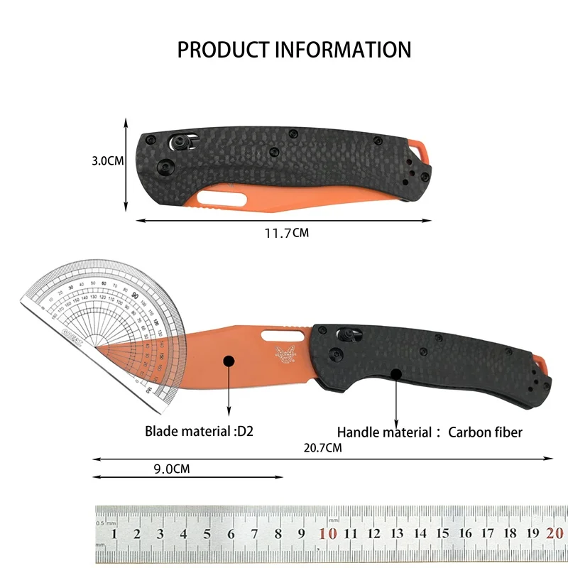 Outdoor camping BM15535 fruit cutting fishing carbon fiber handle hiking survival EDC axis folding knife