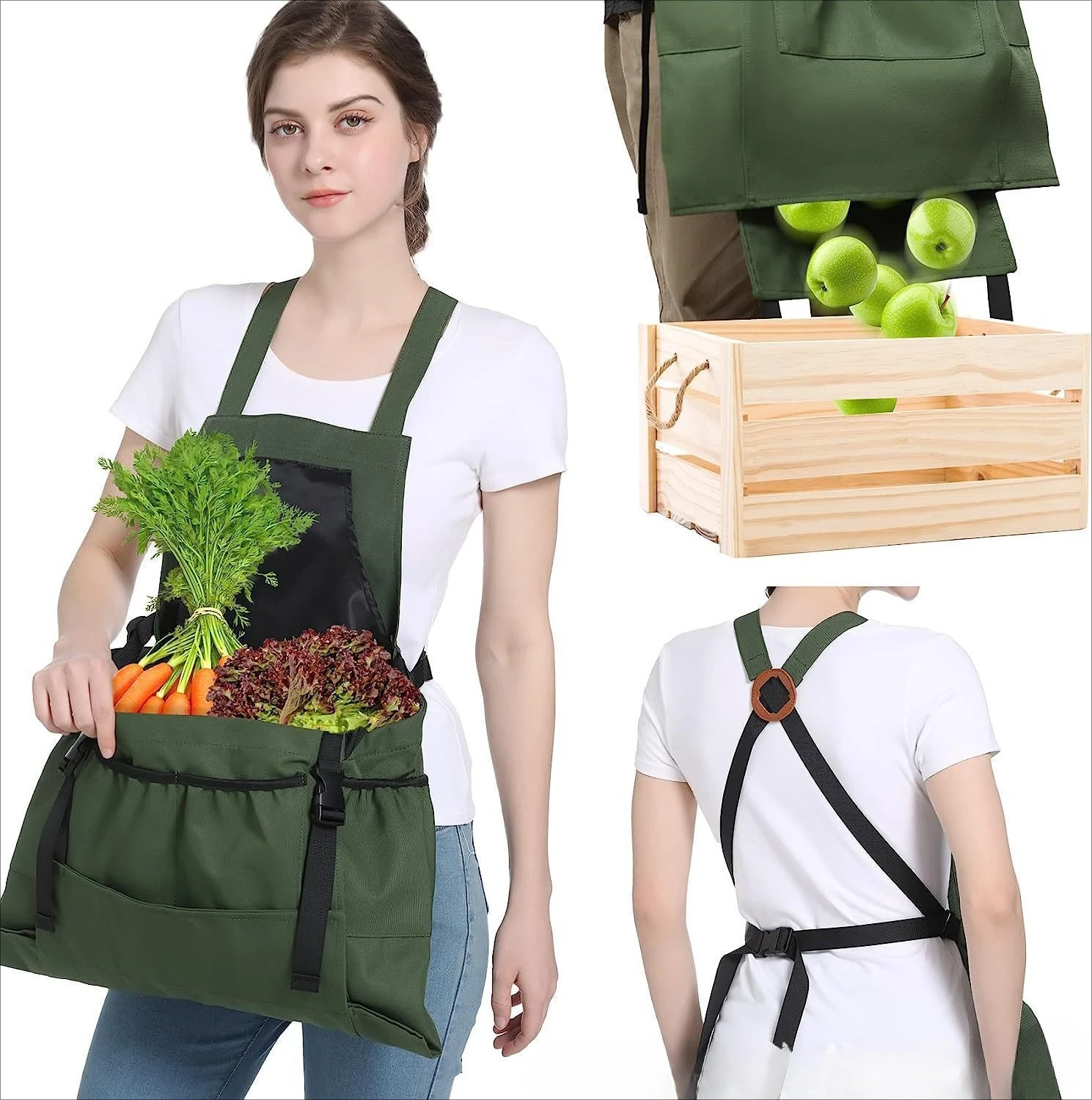 Woodworking Apron - Outdoor Picking Apron With Large Pockets