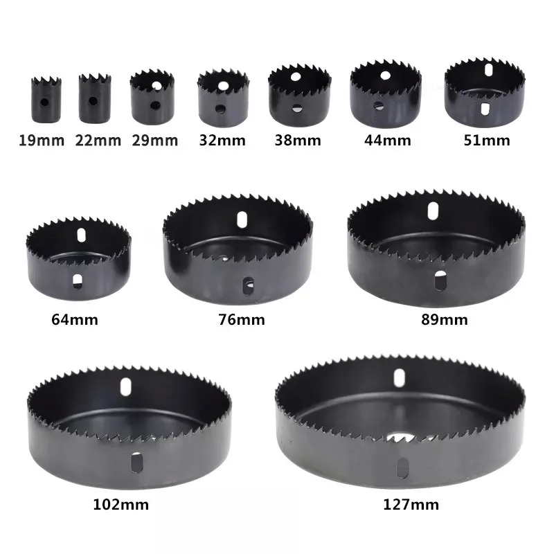 16pcs Hole Saw Set 19-127mm for Drywall, Wood, PVC, Density Board, Metal Cup Drill Woodworking Tools​
