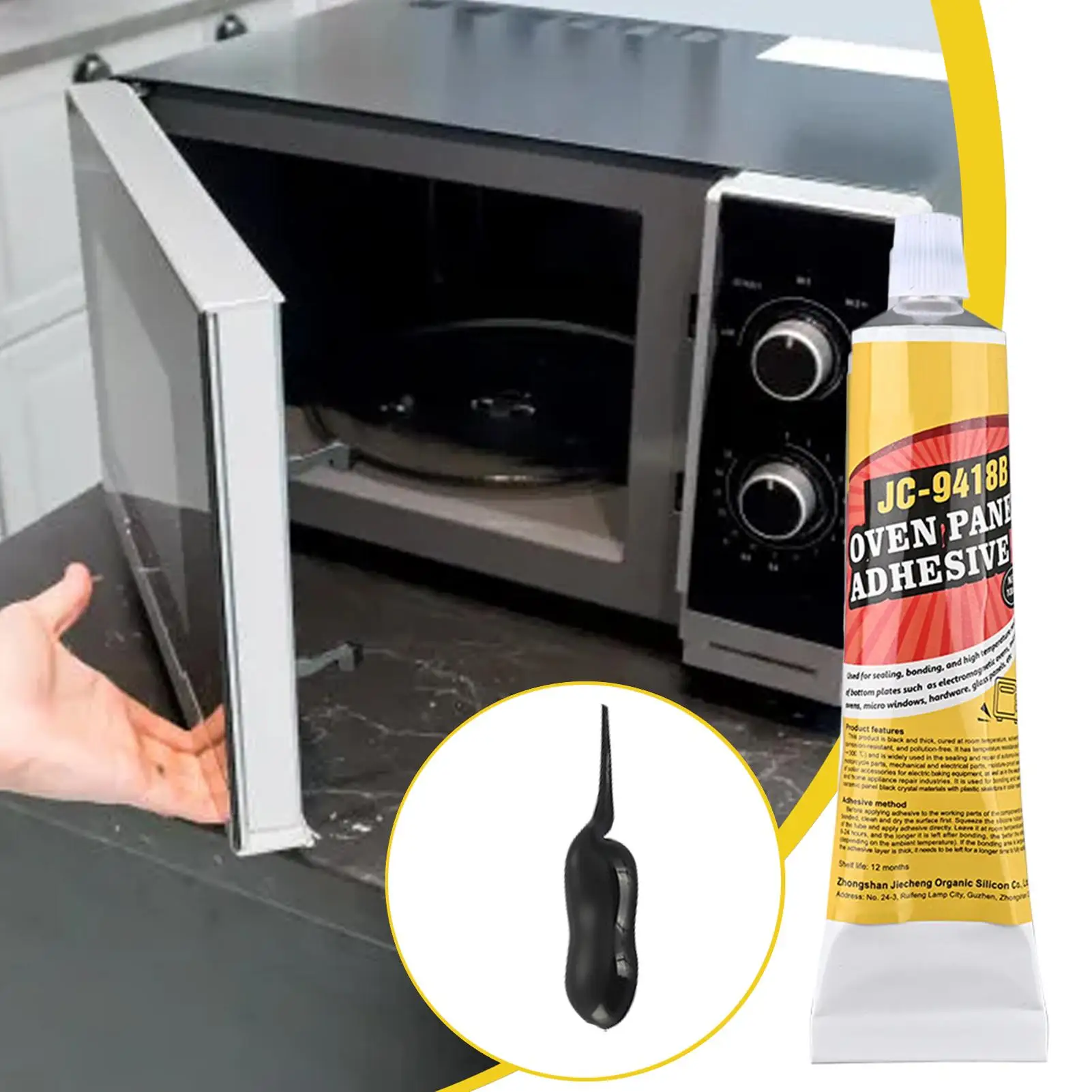 لاصق باب الفرن 100 مل إيبوكسي مقاوم لدرجات الحرارة العالية للسيراميك والمعادن، يثبت الشقوق على شواية الطباخ التعريفي في الميكروويف #5