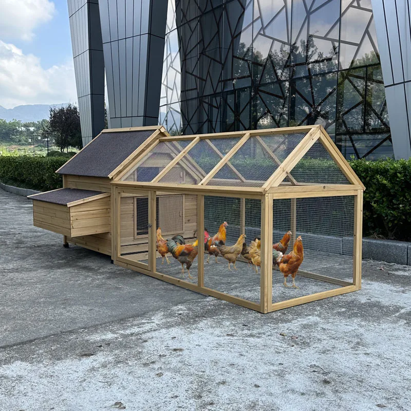 عش الدجاج الخشبي الصلب الكبير في الهواء الطلق وضع البيض قفص الأرانب خروج مزرعة الفناء #4