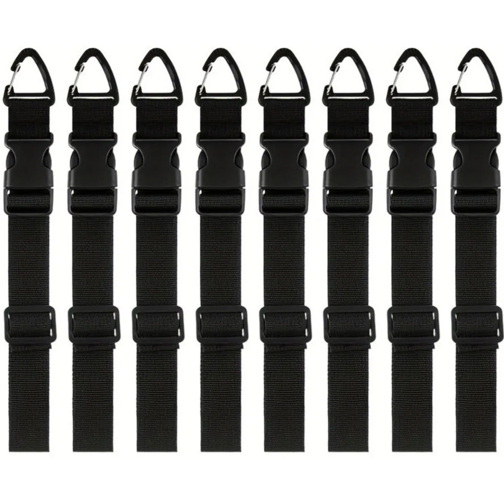 8PCS PP Garage Straps 2.5x45cm or 2.5x65cm Adjustable Length with Triangular Clip for Organizing Extension Cords Hoses and Tools