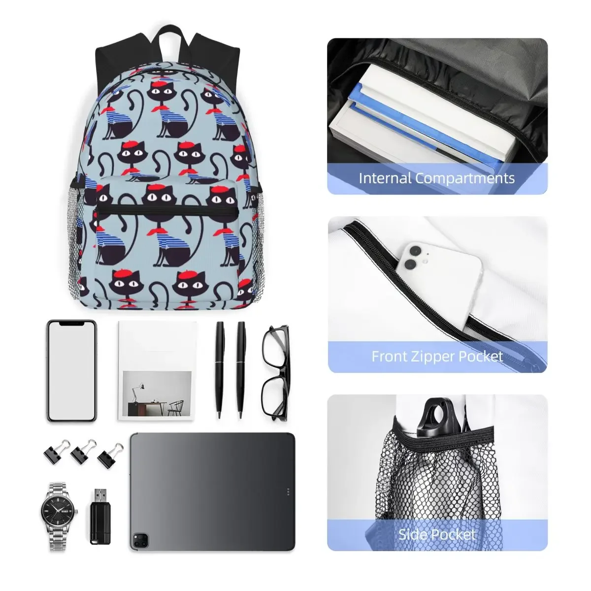 حقيبة ظهر مدرسية للطلاب من لو مياو، حقيبة ظهر للسفر والمشي لمسافات طويلة للرجال والنساء، حقائب كتف #4