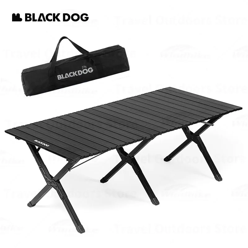 Naturehike-BLACKDOG Black Aluminum Alloy Egg Roll Table Detachable Outdoor Folding 120x60cm Picnic Table Portable Furniture