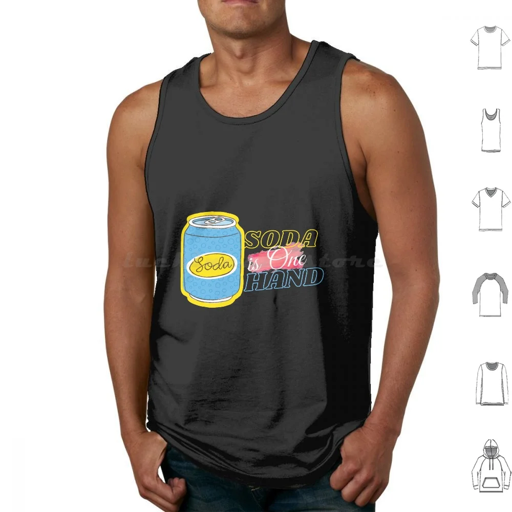 Soda Is One Hand-Drink Can Camisetas sin mangas con estampado de algodón Cara Pils Bier Colruyt Beer Everyday Tis Cara Trut Drinking