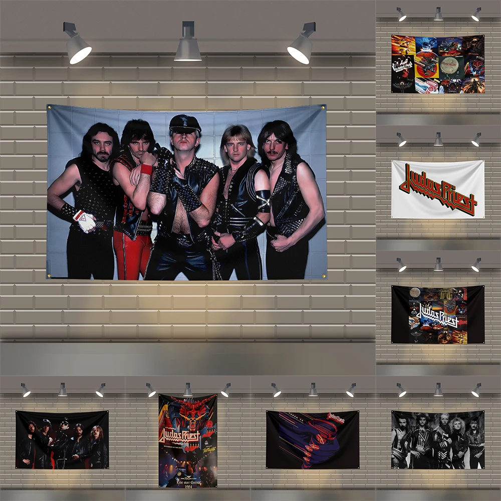 

3x5 Ft J-JudasS P-Priests Heavy Metal Band Flag Rock Music Wall Banner for Bedroom Studio Bar Concert Outdoor Decor