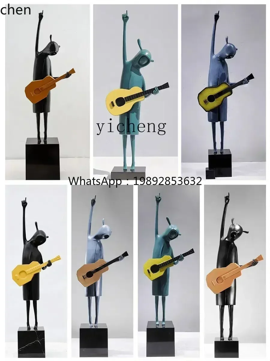 DSA creative soft decoration artwork large ornament abstract figure playing guitar player villa landscape landing