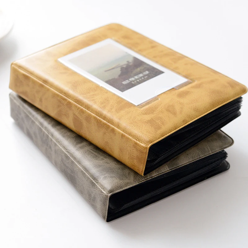 3-Zoll 64 Vintage Leder Fotoalben geeignet für Filmkameras Retro Leder einsätze Star Chasing Card Storage Album