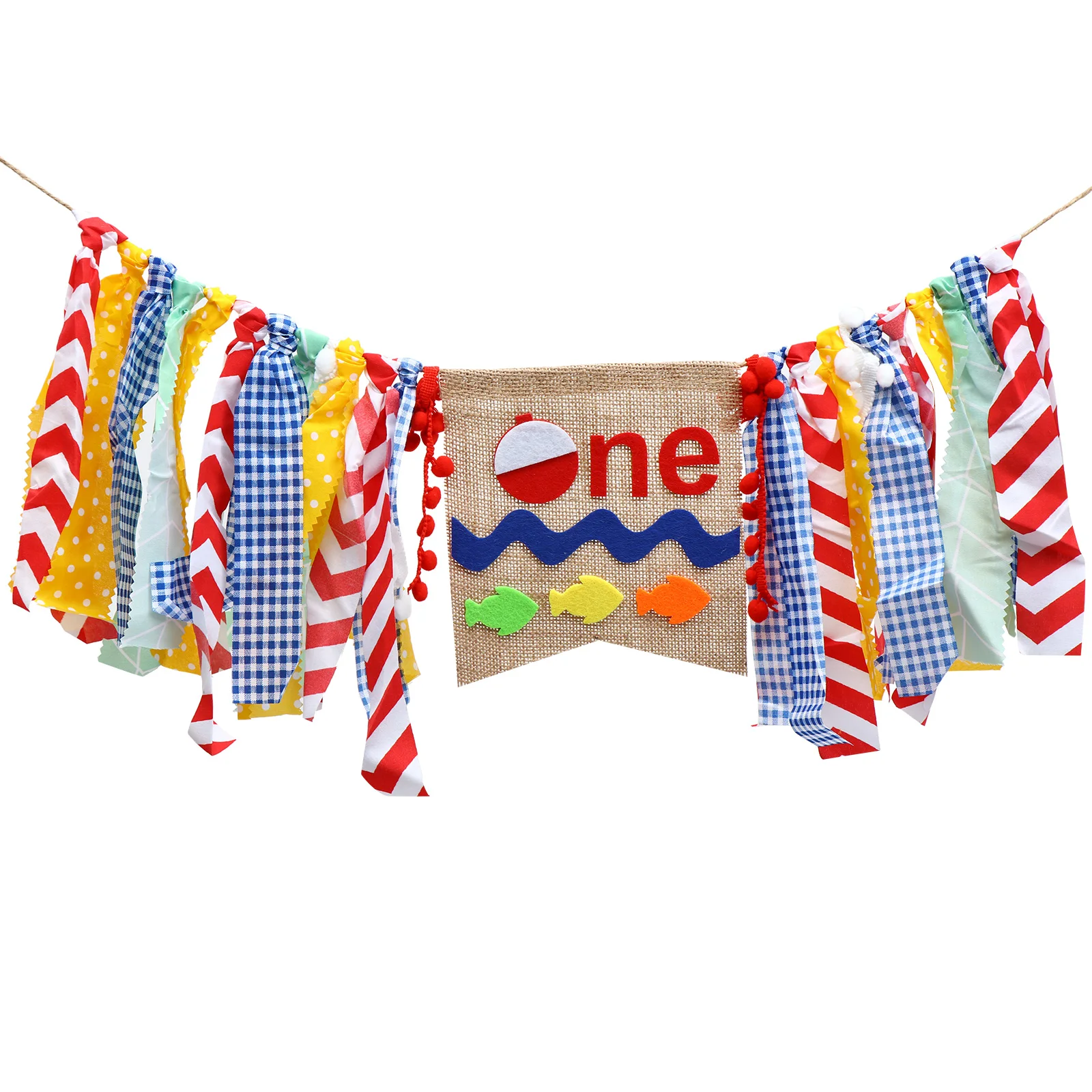 

1pc Fishing Themed 1st Decoration Hanging Fabric Flag Backdrop for Wall Window Door Outdoor Indoor Use Sturdy Colorful Premium