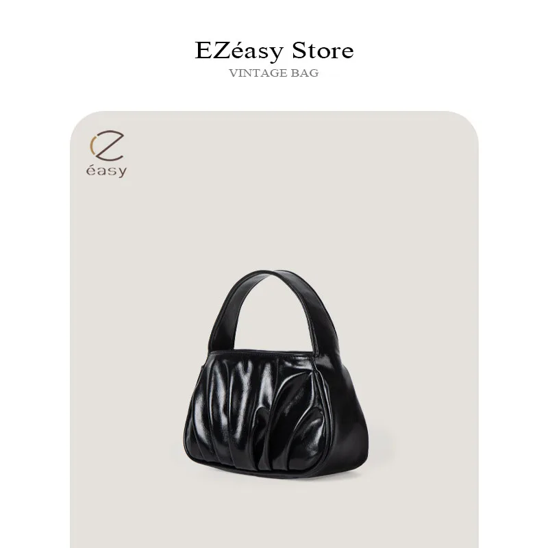 Ezeasy-女性用の豪華なハードバッグ,ユニークなデザイン,プリーツのクラウド,さまざまな色合いのショルダーバッグ