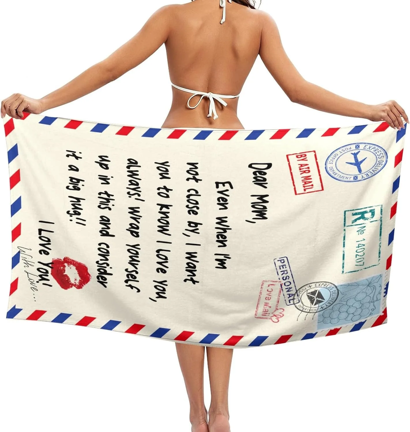 Best Mom Ever Bath Towels Mother's Day Pool Towel Microfiber Quick-Dry Beach Towel For Yoga Tourism Beach GYM Camping Swimming