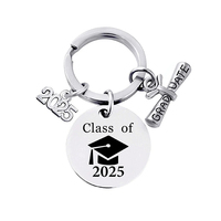 2025 Graduation Season Keychain,Stainless Steel Round Charms Key Chain,Graduation Season Gift for Son Daughter Brother Sisters