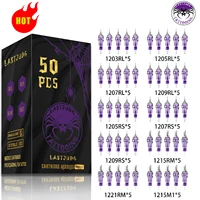 LASTJUDG-aguja de tatuaje desechable mixta, Cartucho de maquillaje permanente, RL, RS, M1, RM, 50 piezas