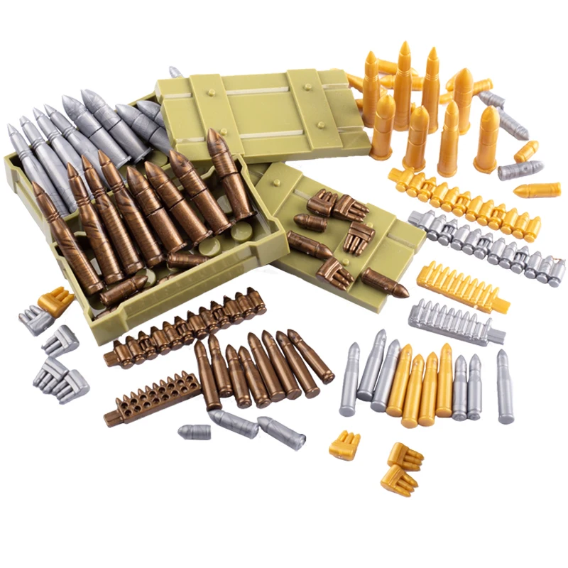 MOC WW2 Military Oil Barrel Weapon Box Building Blocks War Scene Accessories Bullet Explosive Motorcycle Sandbag Bricks Toys