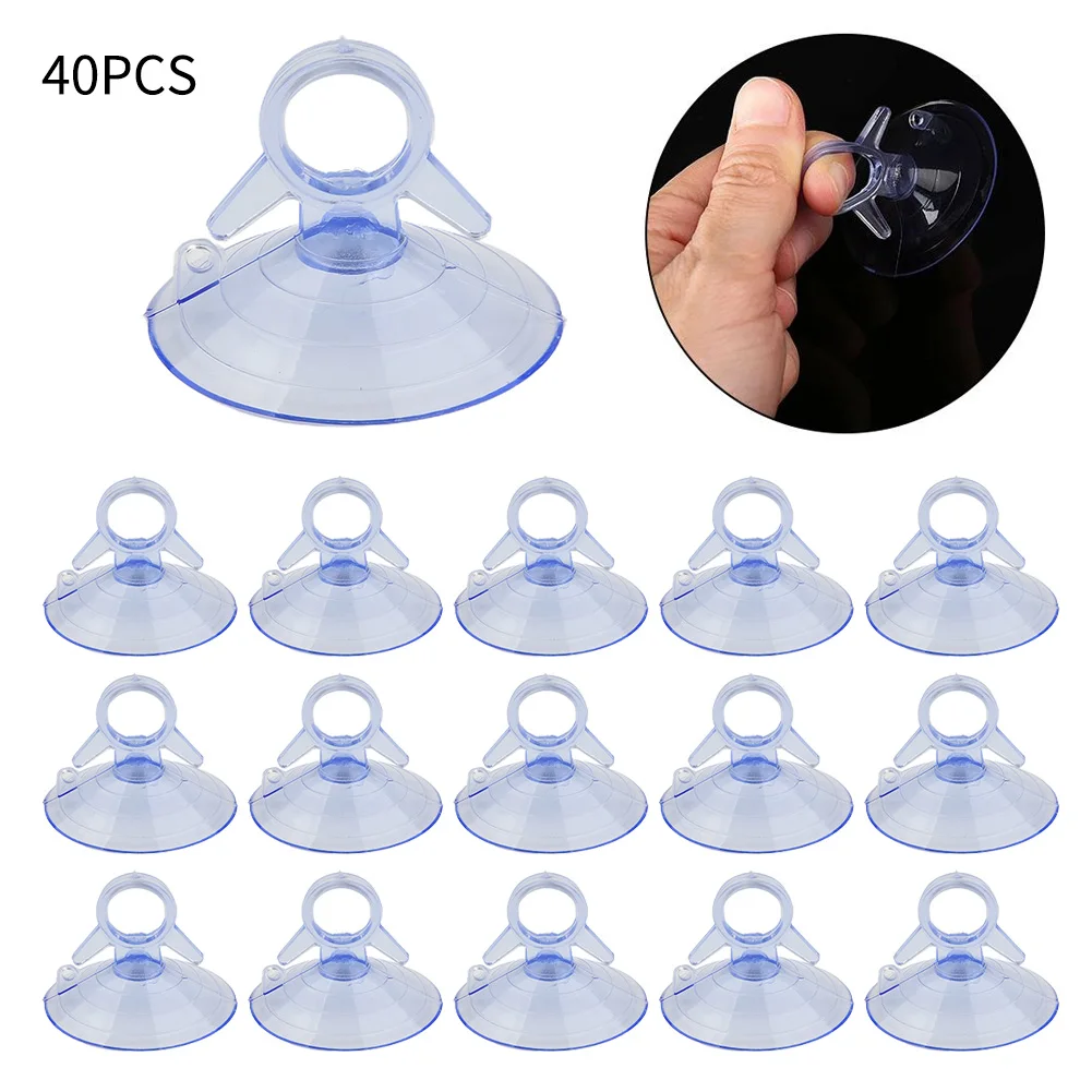 40PCS Suckers Car Sunshade Suction PVC Cups Hook Clear Rubber Plastic Suckers For Car Curtains Car Glass Window Decorations
