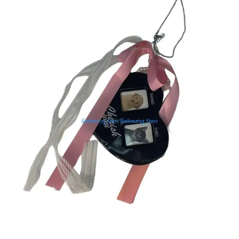 573B الإبداعية القلب قلادة قلادة سلسلة المفاتيح الأنيقة قلادة متعددة الوظائف قلادة للجنسين قلادة الملمس المعدني للرجل