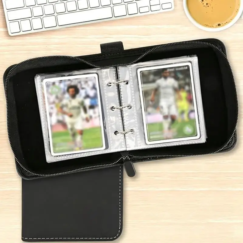 80 Slots Waterproof PU Card Binder Side Load Zipper Organizer for TCG Sports Game Trading Cards