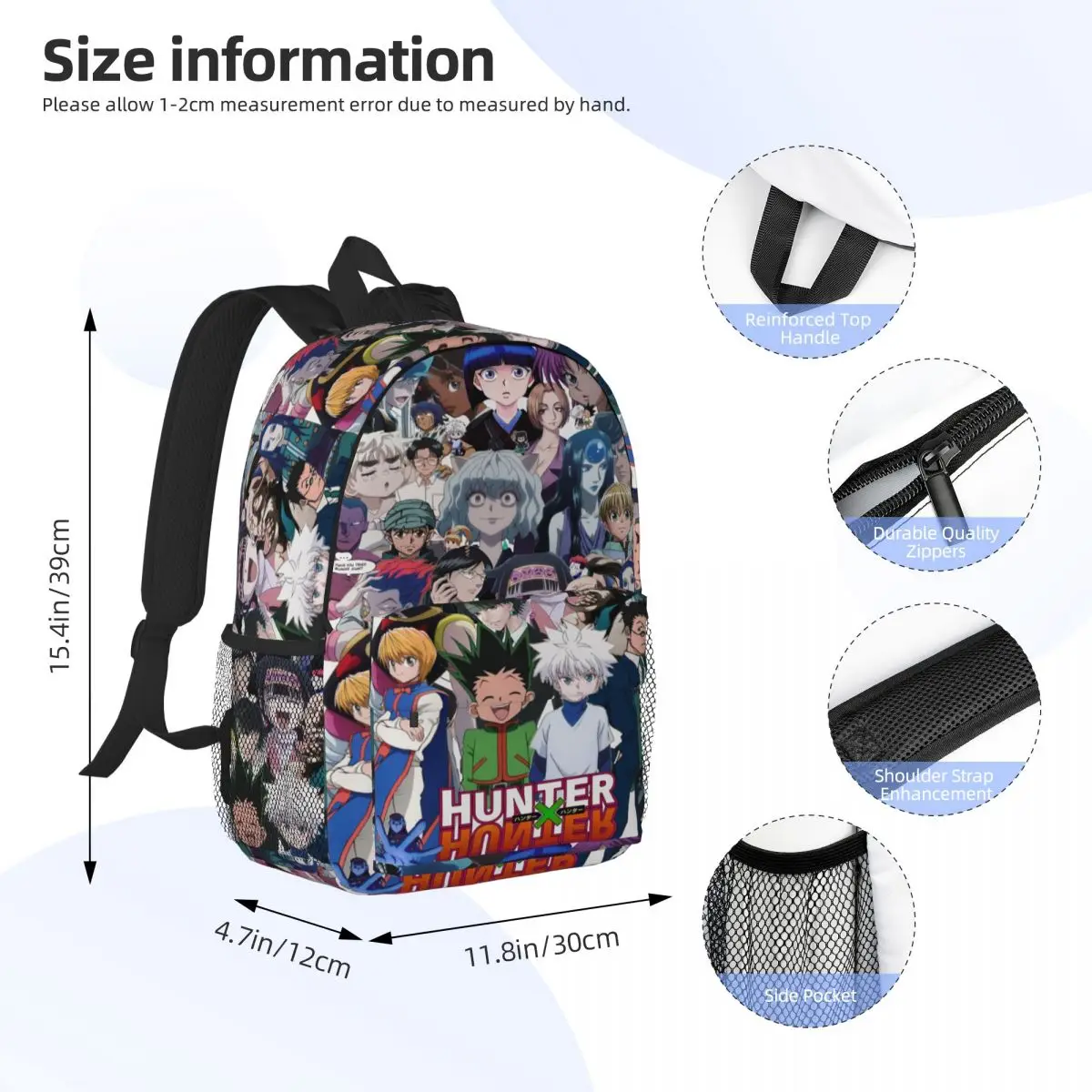 Anime HXH Hunter X Hunter Backpack Daypack Large Capacity Boys Girls BookBag Shoulder Bags for Men Women Children School Bag