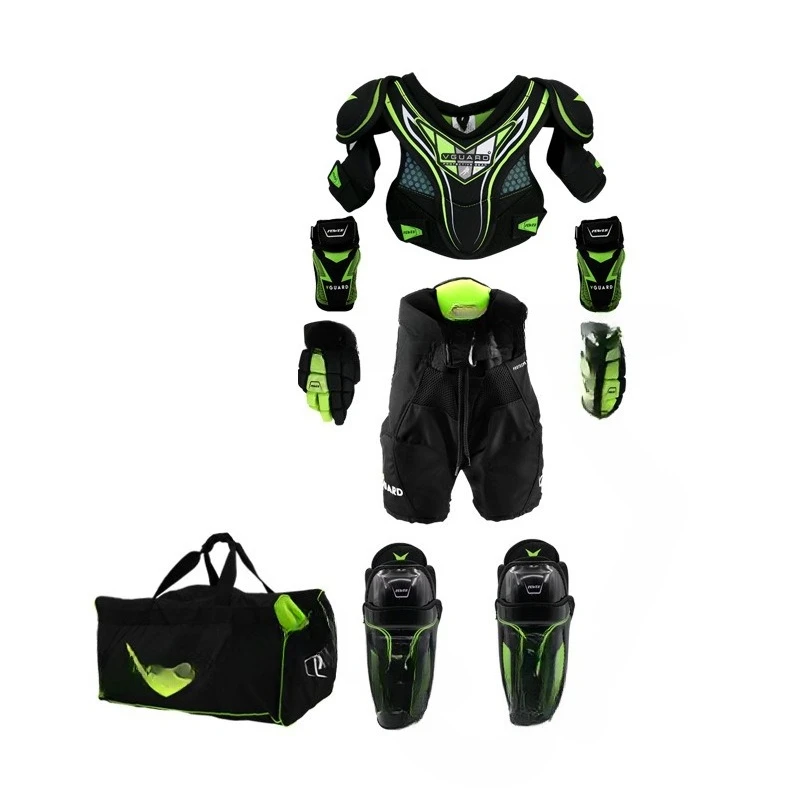 Ice Hockey Protective Gear, No Kids Hockey Gloves, Chest Protection, Elbow, Leg Combo Set