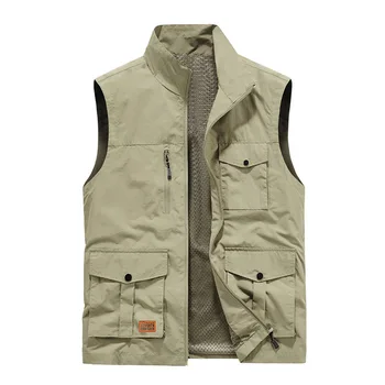 Spring/summer new men's sleeveless multi-pocket quick-drying vest multi-pocket fishing autumn vest jacket