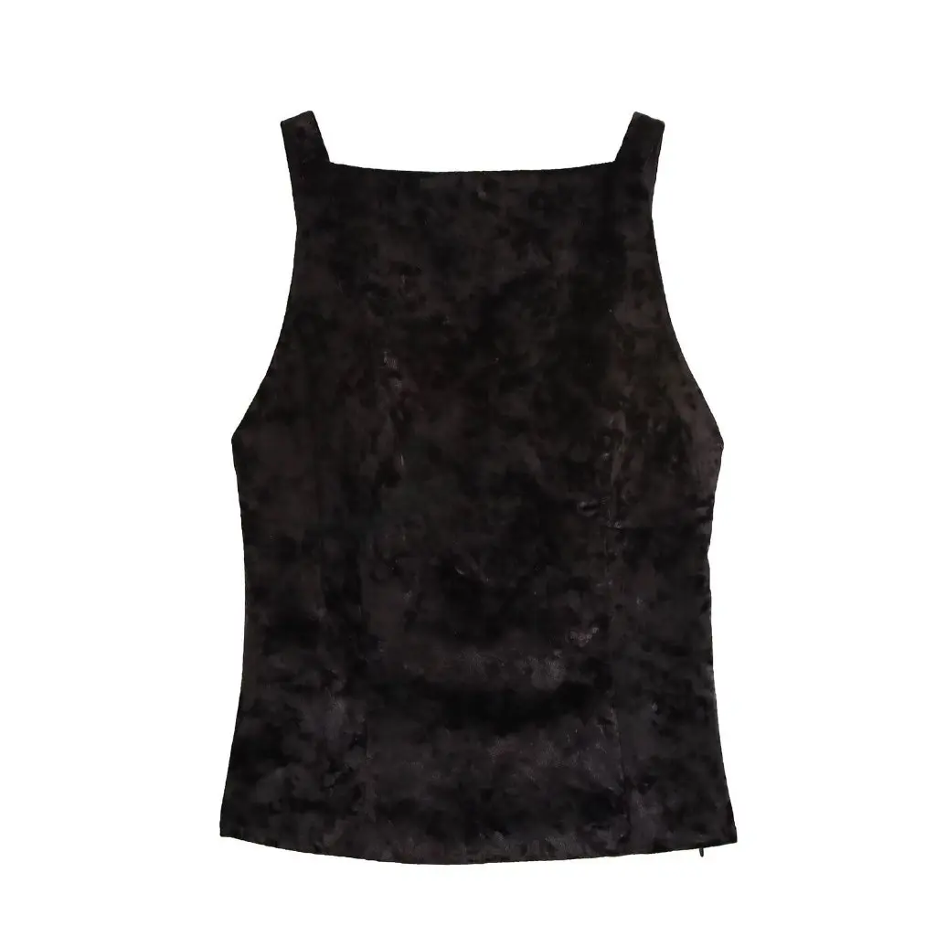 

European And American Fashion Sexy Bow Velvet Condole Top Women's Winter New Style F611040