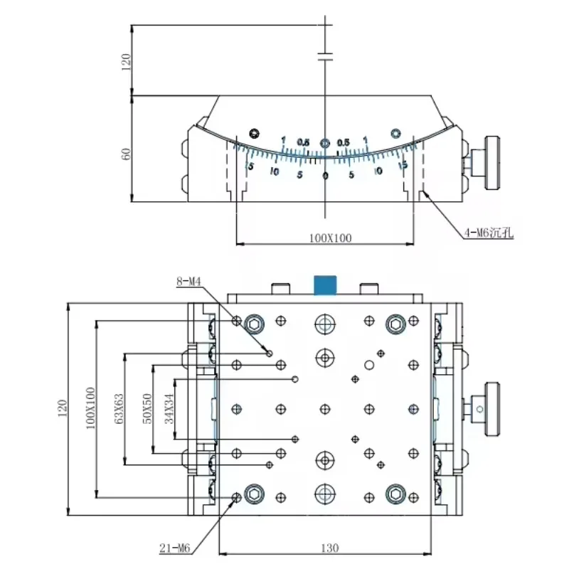 Xmsj-03-10WW Linear Goniometer Stages Drive Mode Worm Gear Guide Rail Round Roller Ball