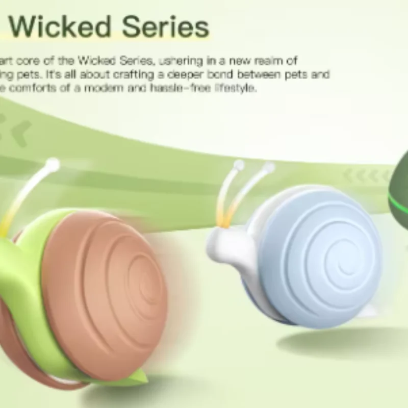 LMZOE Smart Interactive Snail for Cats toys Wicked Snail Electronic Motion-Activated Cat automatic toy