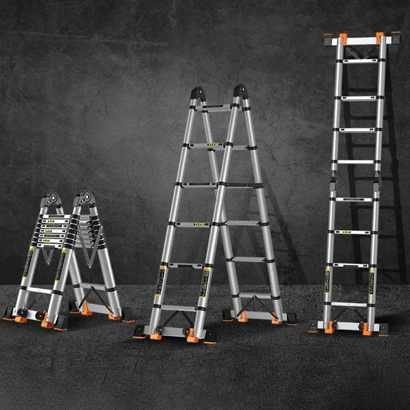 Multi-purpose Industrial Herringbone Step Ladders Stable Telescopic Aluminum Ladders Folding Ladders Engineering Lifting Stairs