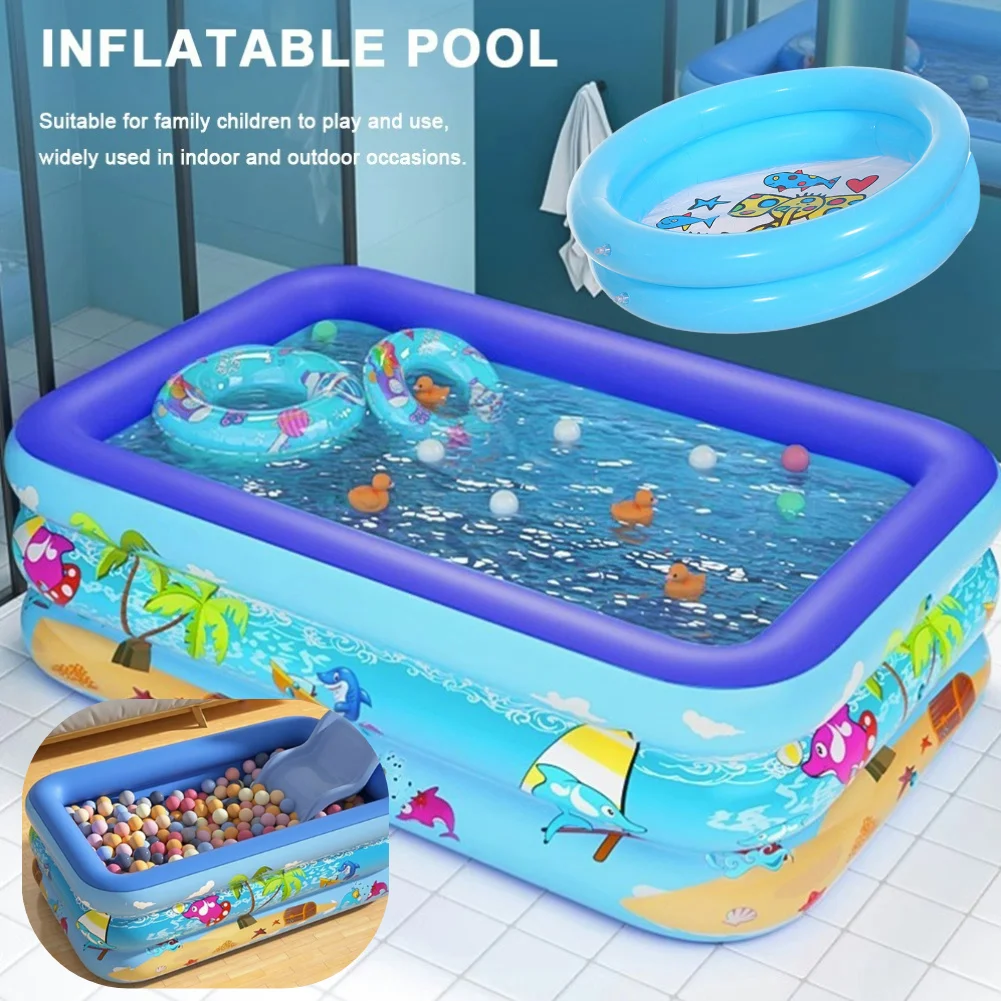 

Thickened PVC Inflatable Pool, cartoon design for toddlers, indoor and outdoor kids swimming pool