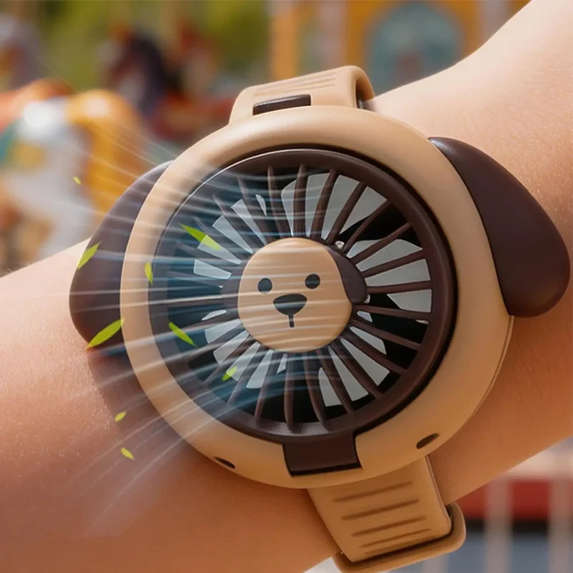 

Wearable Portable Fan 3 Speed Watch Shape Air Cooler Rechargeable Small Fan with Wrist Strap for Travel Camping Hiking Beach
